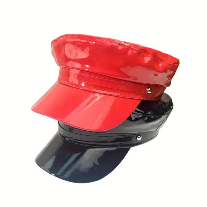 Fashionable Faux Leather Sun Visor Cap DB75990