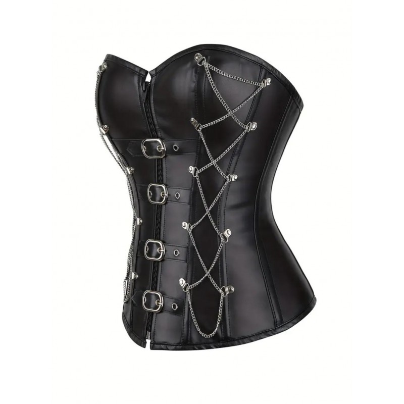 Steampunk PU Corset with Chain NW35895
