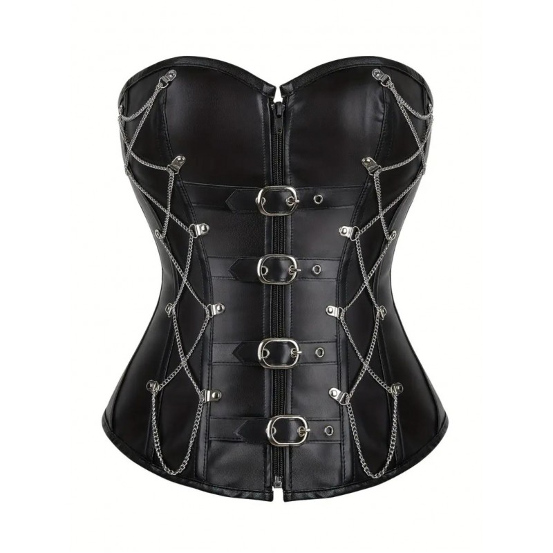 Steampunk PU Corset with Chain NW35895