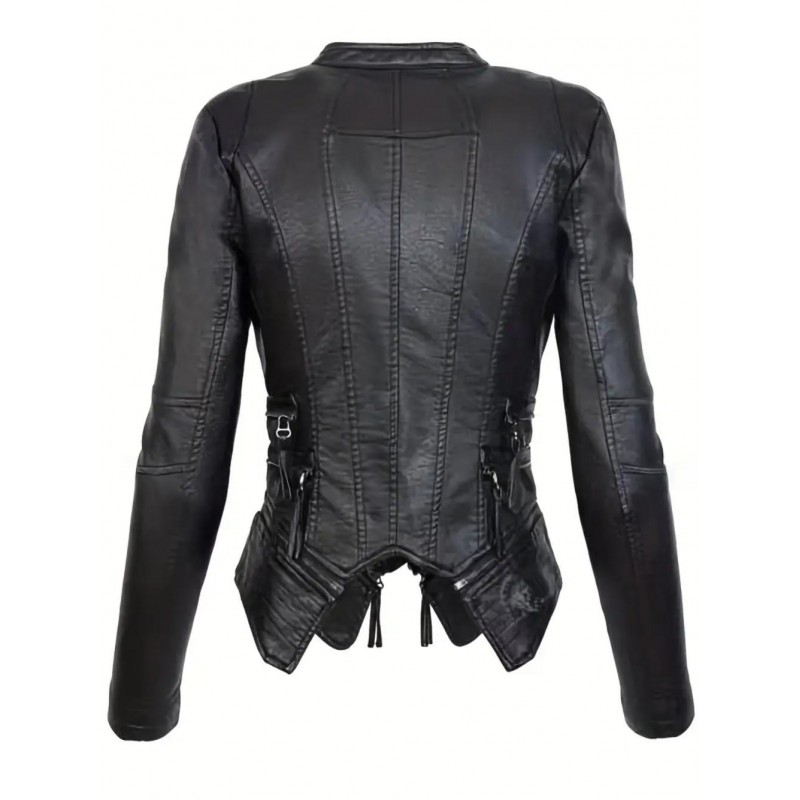 Aldra Rossi Womens Biker PU leather Jacket DW2732622