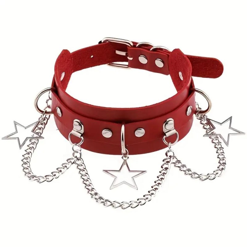 AR Ladies Gothic Punk Choker Necklace Collar QF584...