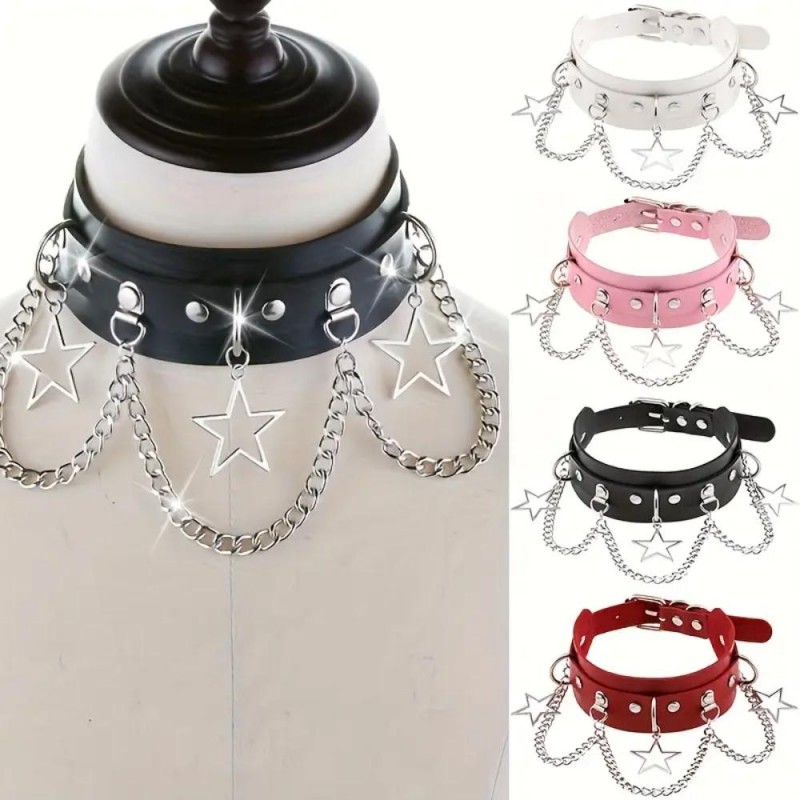 AR Ladies Gothic Punk Choker Necklace Collar QF584948