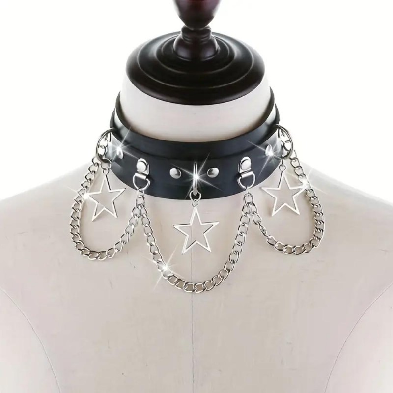AR Ladies Gothic Punk Choker Necklace Collar QF584948