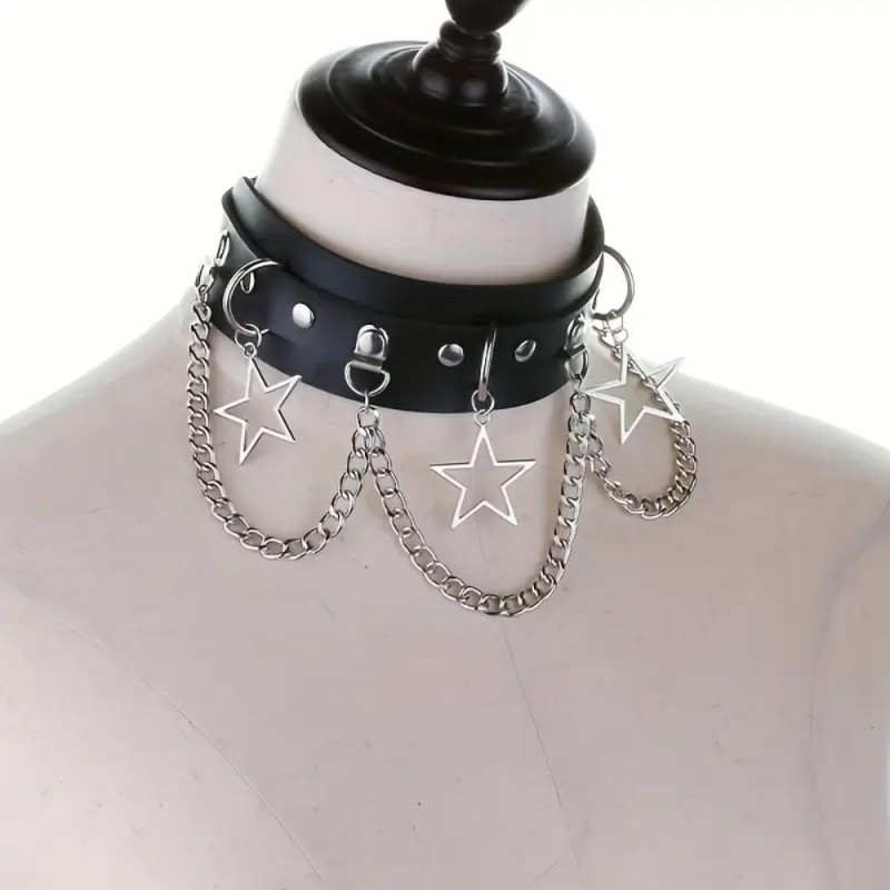 AR Ladies Gothic Punk Choker Necklace Collar QF584948
