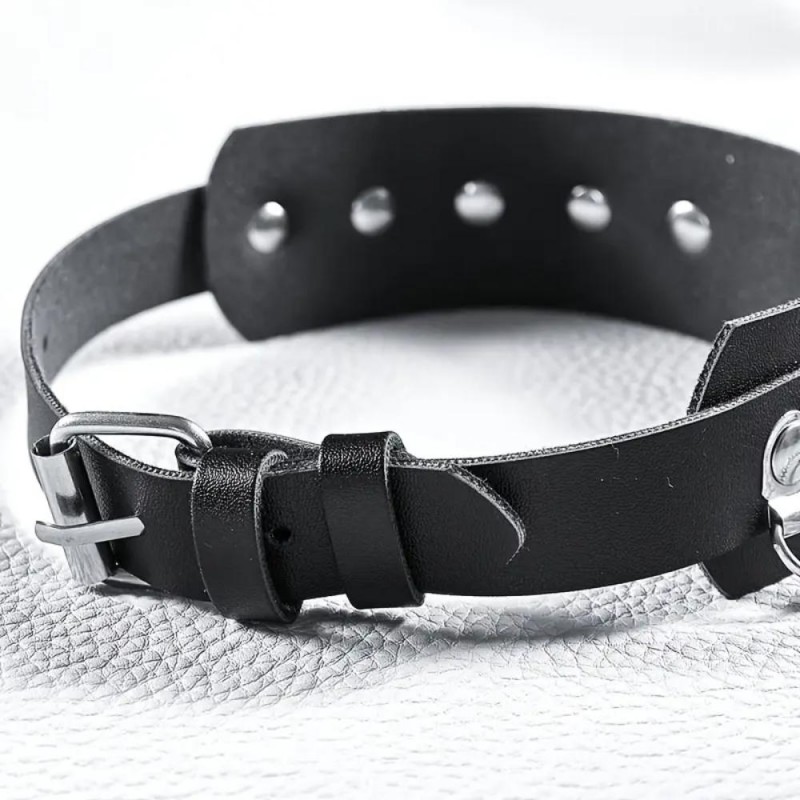 AR Punk Gothic Faux Leather Collar with Metal Rivets UK1729894