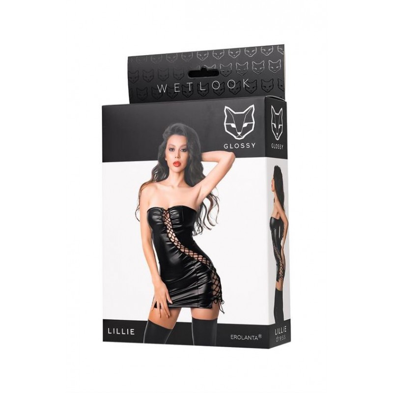 Glossy Lillie Wetlook Mini Dress 561100955040B