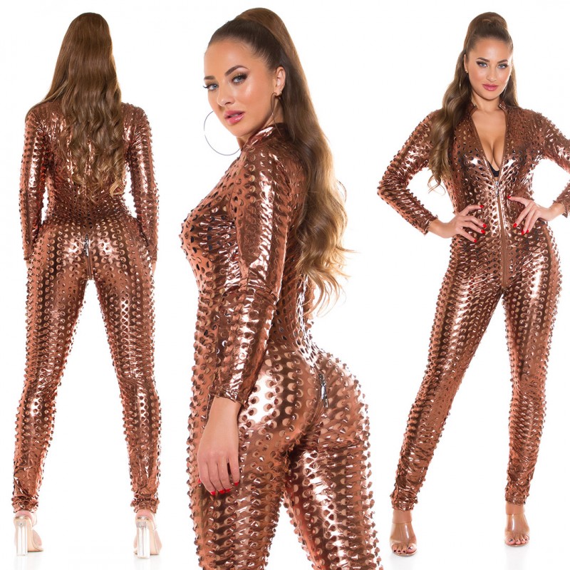 KouCla wetlook catsuit with two way zip 0000OV18262-E
