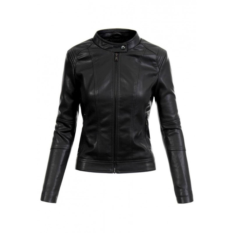 Ortalion Womens PU Leather Biker Jacket LCR8549B