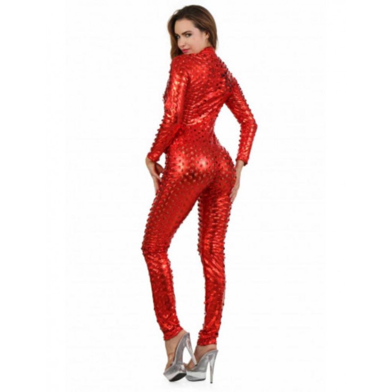 Soisbelle Openwork lame fabric Catsuit 18262-RD